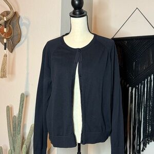 Deep Navy Lands End Cardigan